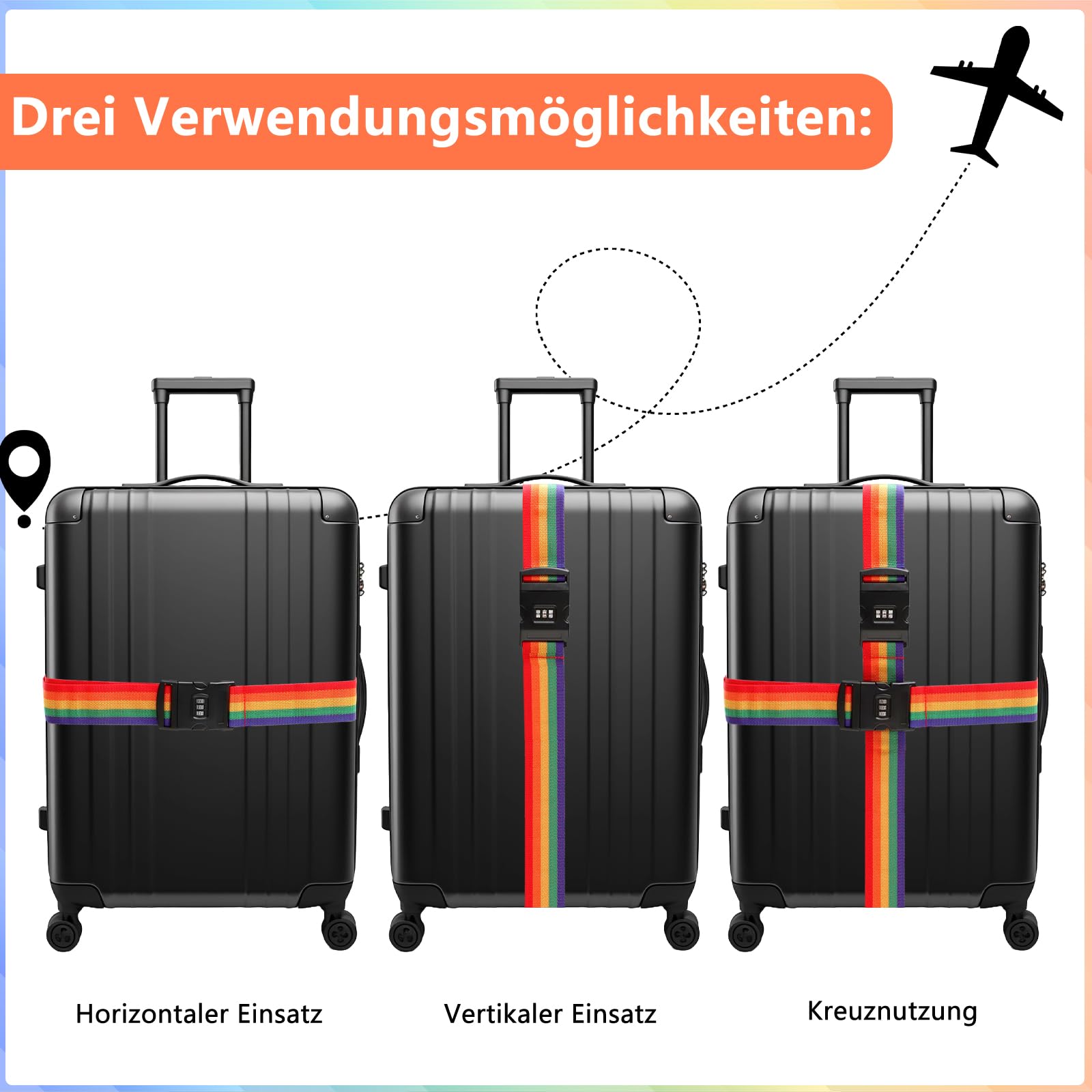 Sangles élastiques Pour Valise Lapinchen - Lot De 2 - Réglables Et Portable - Bleu