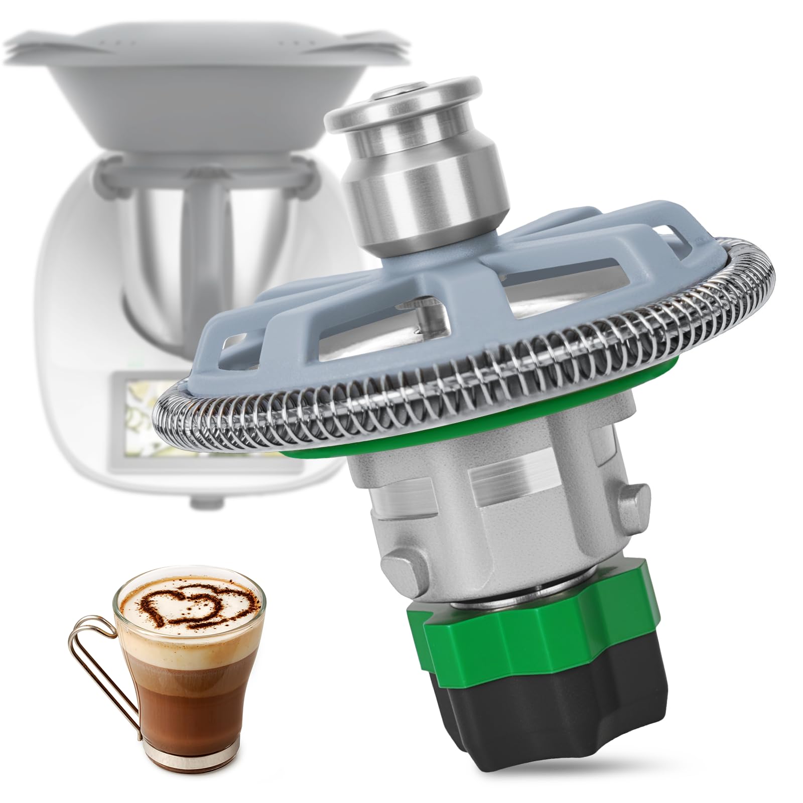 Mousseur à Lait Accessoire Thermomix TM5 TM6 – Fouet à Mousse Compatible Robot Culinaire – Lait Chaud, Mousse Légère Ou Épaisse