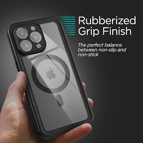Miniatura 8 de Encased Titan - Funda impermeable para iPhone 15 Pro con clip para cinturón (compatible con MagSafe), funda protectora de cuerpo completo con funda