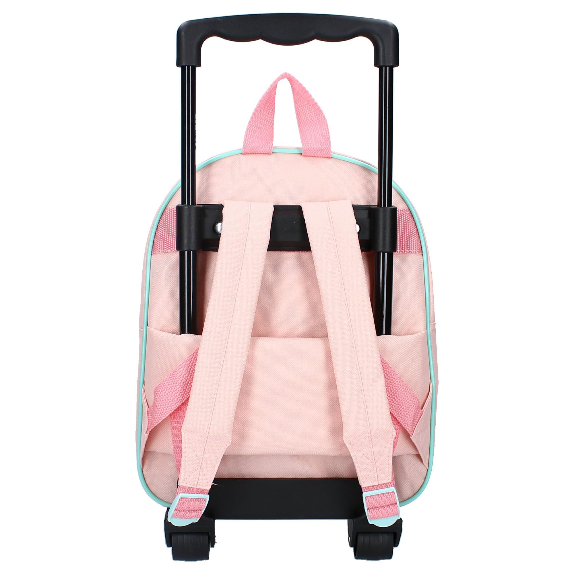DISNEY STITCH Zaino Trolley con immagine 3D - Zainetto per bambini | Scuola | Asilo - Spallacci imbottiti e regolabili - 2 Ruote e Maniglia Estensibile - 32x26x11cm - Colore Rosa e Azzurro
