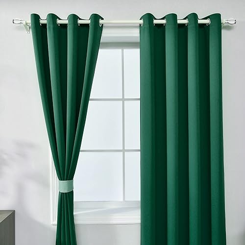 Miniatura 2 de RainCity - Cortinas opacas oscuras para ventanas pequeñas, 45 pulgadas de longitud, bloquean la luz, aislantes, térmicas, cortinas sólidas con