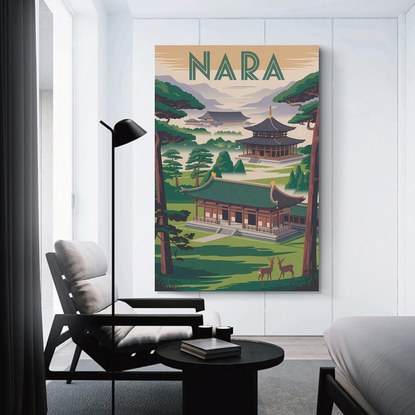 Junmoney Nara Japan Travel Wall Picture Print 20x30inch(50x75cm), for Picture Wall Styling in Lounge Or Bedroom, Ideal for Building A Coordinated Art Wall