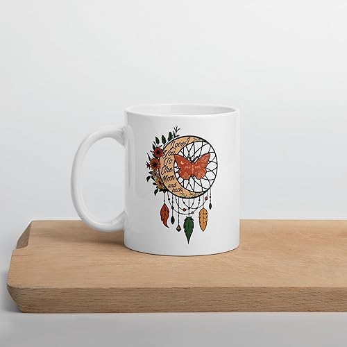 Miniatura 7 de Taza con texto en inglés "I Love You To The Moon And Back"  Taza atrapasueños para un ser querido