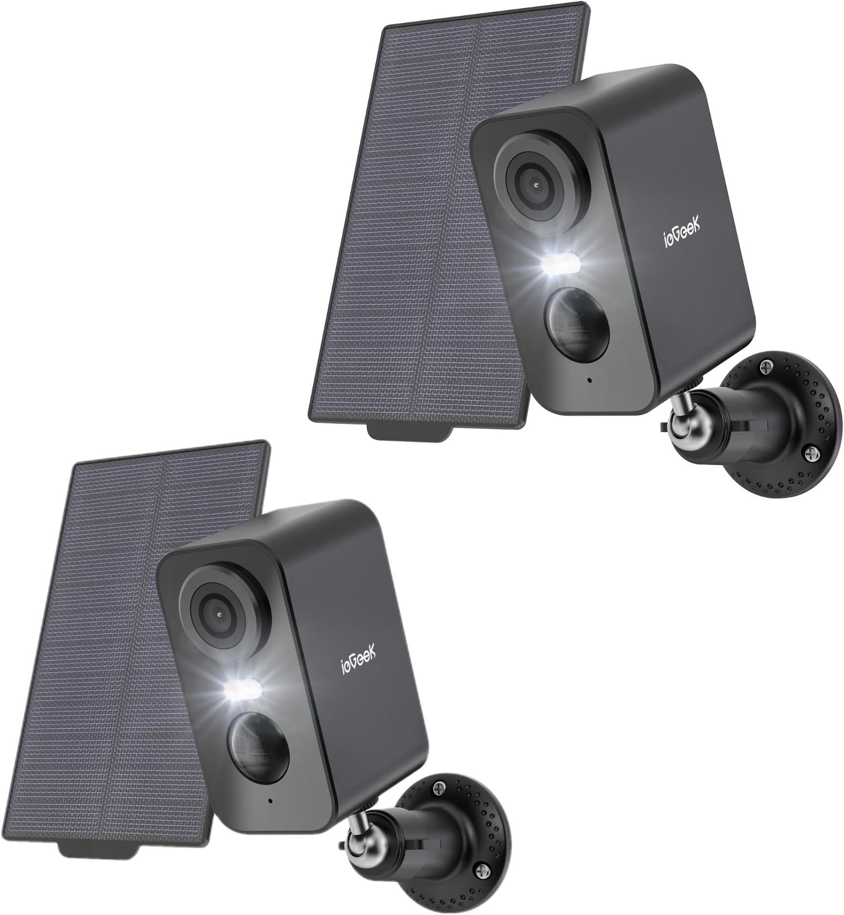- Solar Security Cameras Wireless Outdoor, ieGeek 2 Pack 2K WiFi Battery Camera System for Home Surveillance, Battery Powered Cam with 3MP Color Night Vision, PIR, AI, 2-Way Talk, IP65, Works with Alexa