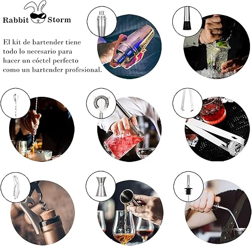Miniatura 6 de Bartender Kit, 25-Piece Cocktail Shaker Bartender Kit for Drink Mixing, Professional Bar Set Cocktail Shaker Set with 550ML Cocktail Shaker, Jigger,
