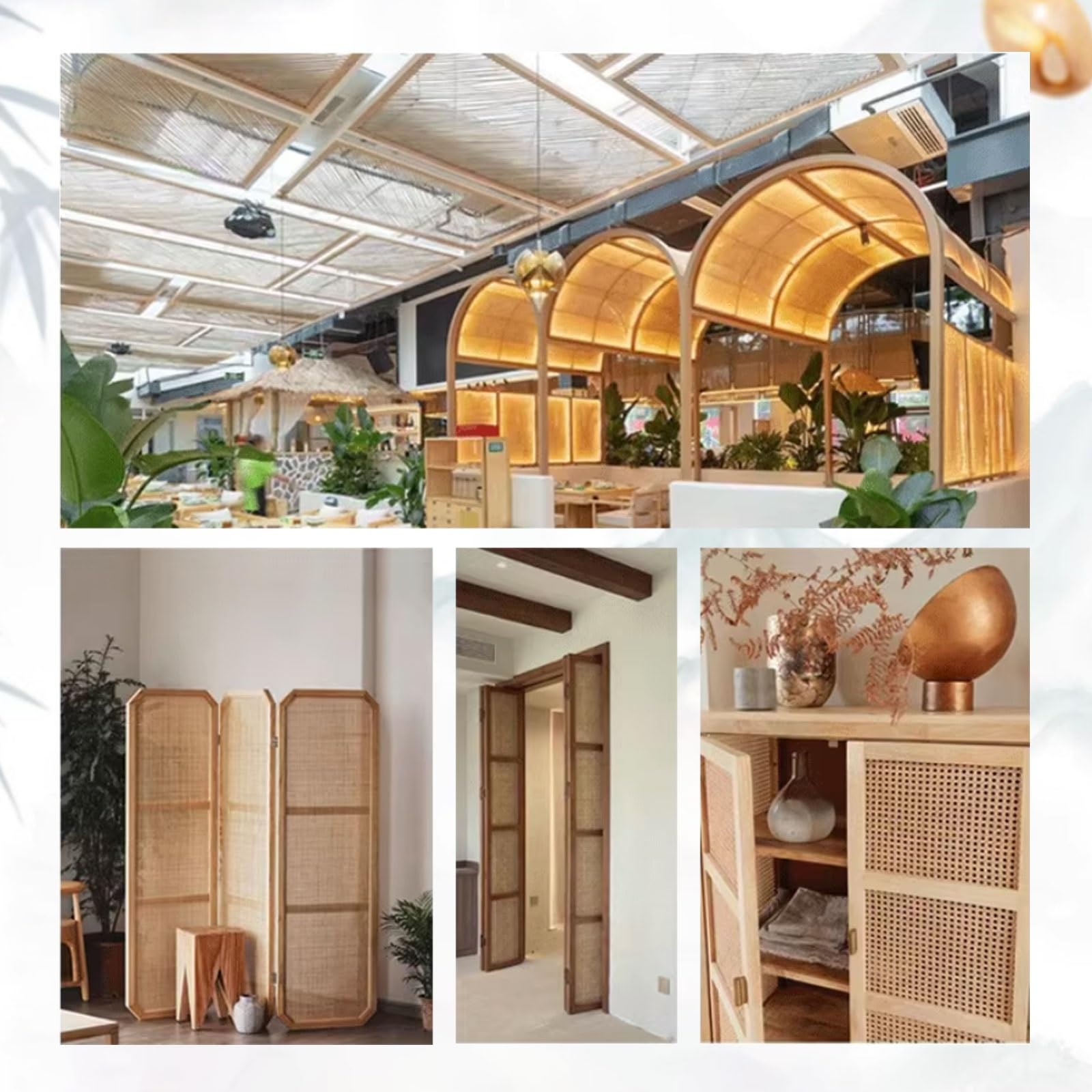 Rejilla de Mimbre Natural, Ratan Rollo Mimbre, Rollo de Ratán 80x100cm para Muebles, Mimbre Rollo, Rattan, Rollo Ratan, Material Plano de Ratán por Metros, Decoración para Sillas(80x250cm)