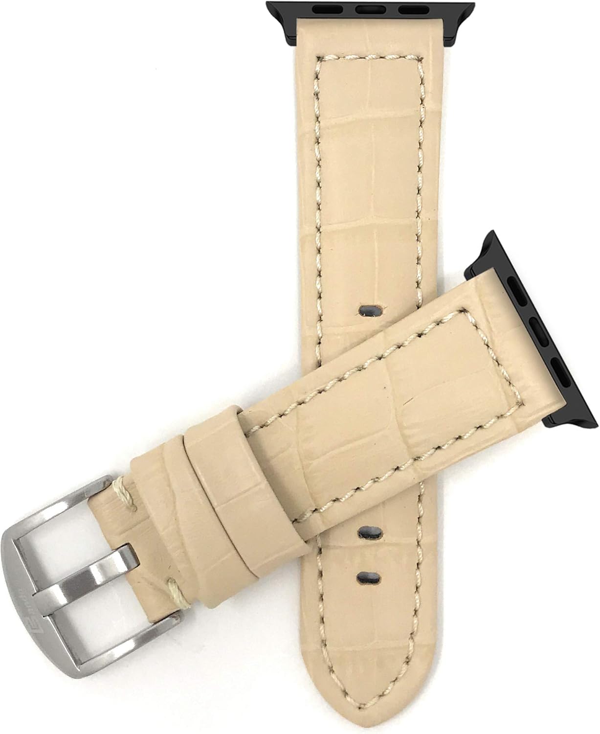 Bandini Leather Replacement for Apple Watch Band, Compatible with Apple Watch Series 6, 5, 4, 3, 2, 1 and iWatch Strap - Alligator Pattern - Many Colors - 38mm, 40mm, 42mm, 44mm