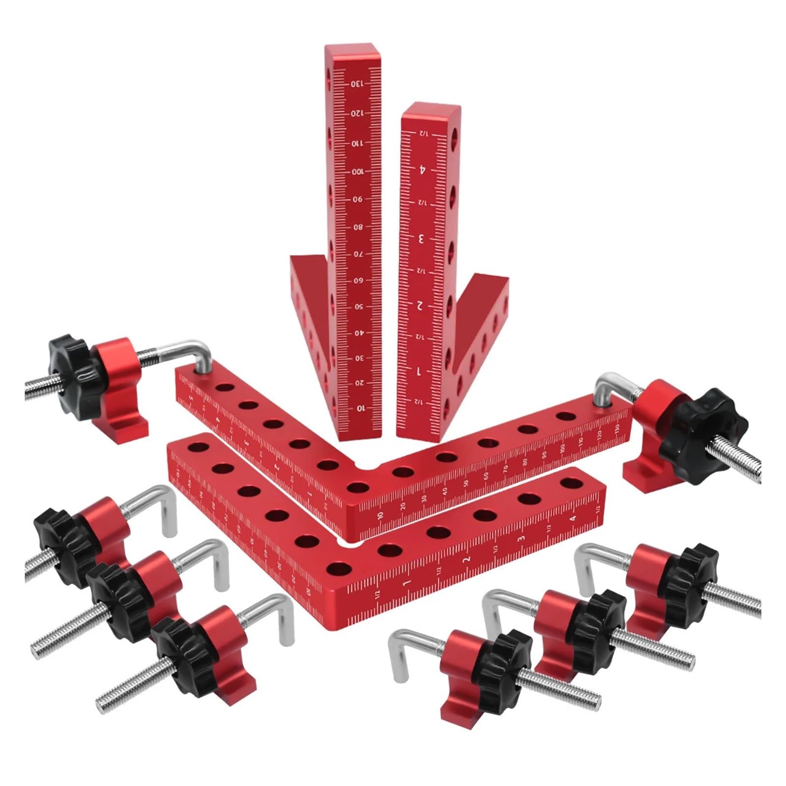 escuadra (herramienta de carpintero) Accesorio auxiliar en forma de L de 90 grados, tablero de empalme, Panel de posicionamiento, Clip fijo, escuadra de carpintero, herramienta de carpintería, 2 uds.(