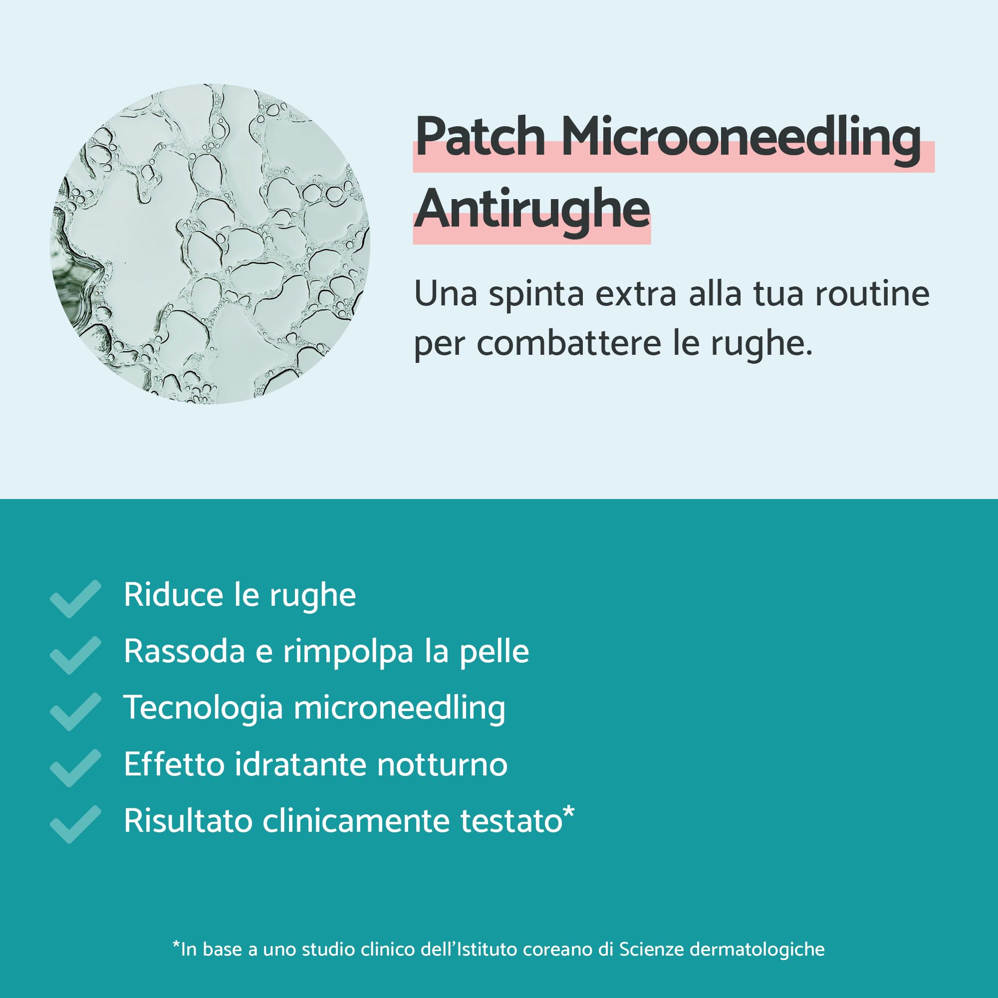 Remescar Patch Microneedling Viso Antirughe Cerotti Monouso Effetto Lifting Acido Ialuronico Peptidi Collagene