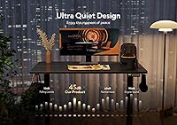 Vista 7 de Claiks Escritorio eléctrico de pie, escritorio de pie de altura ajustable, 63 x 24 pulgadas, escritorio de oficina en casa con tablero de empalme