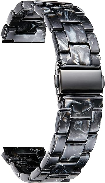 BINLUN - Correa de reloj de resina para mujer (12 mm, 14 mm, 16 mm, 18 mm, 20 mm, 22 mm, correa de repuesto, hebilla desplegable, liberación rápida para reloj inteligente, 14 colores ligera