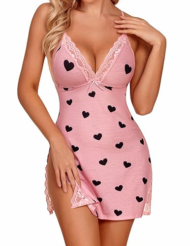 Avidlove Womens Sexy Nightwear Cotton Sleepwear Spaghetti Strap Babydoll Chemise Nightgown