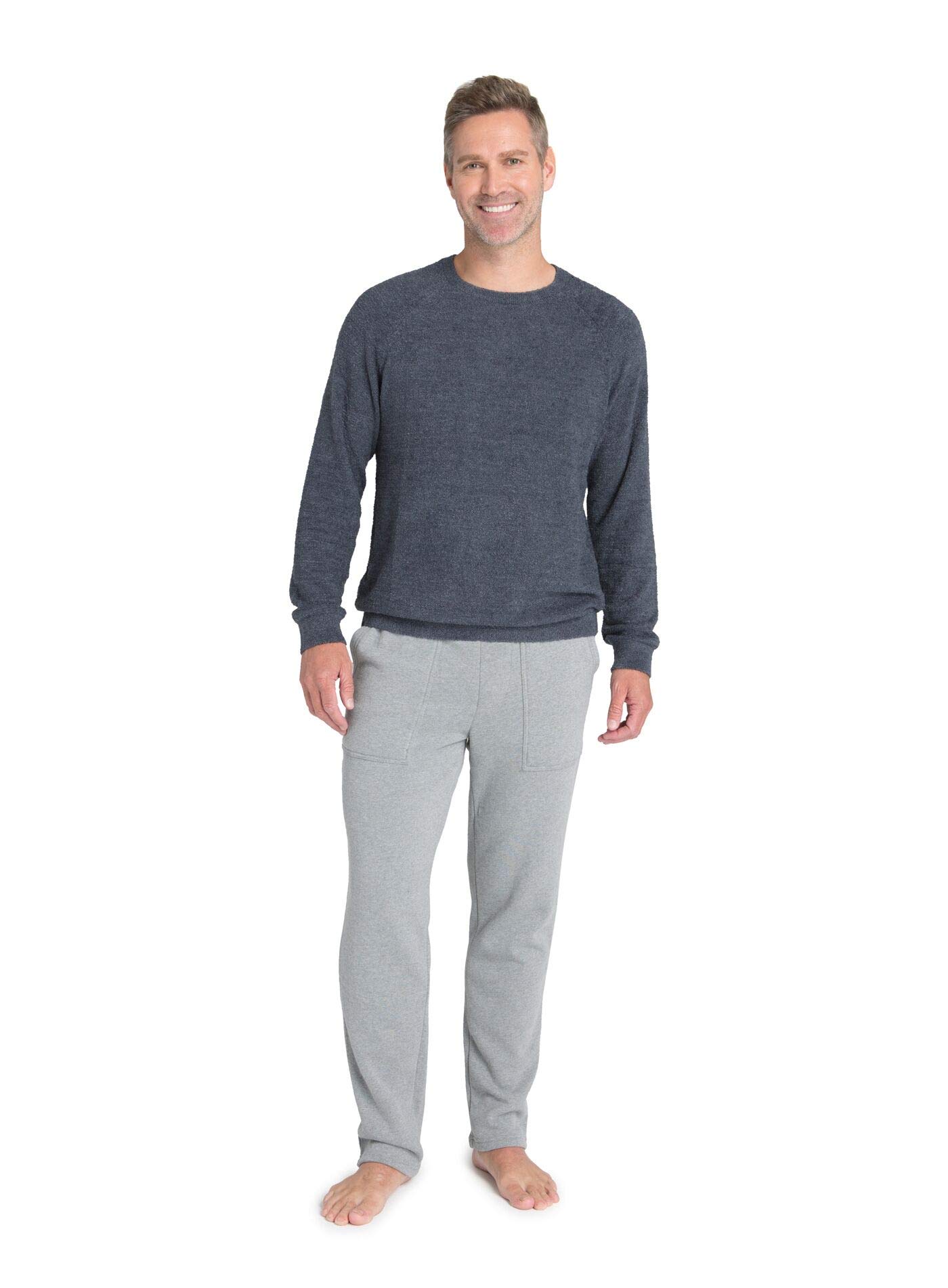 Barefoot Dreams Cozy Chic Lite Men’s Raglan Pullover, Heathered, Light Sweater