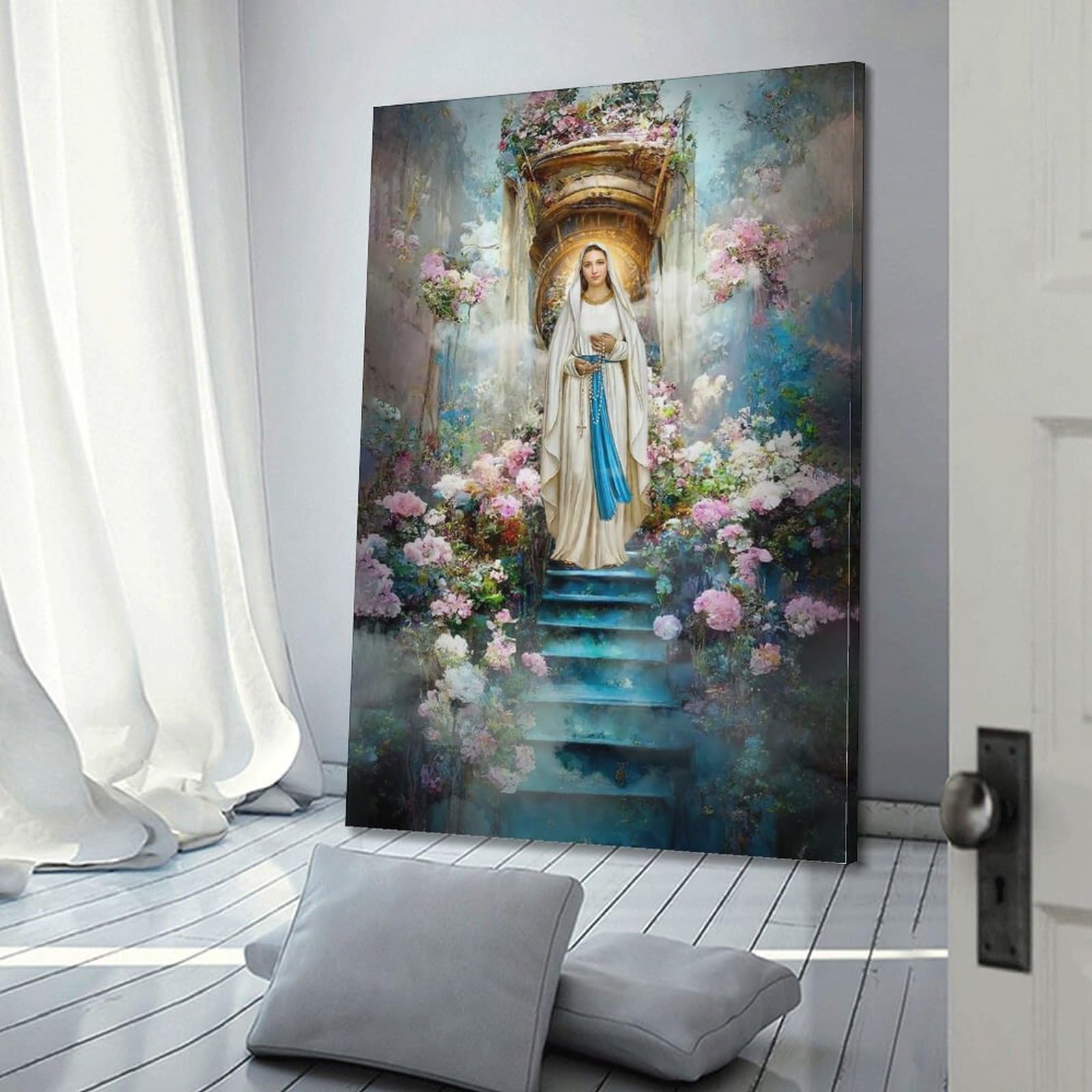 YBHF Virgin Mary Poster Beautiful Eternal Mother Mary Poster
