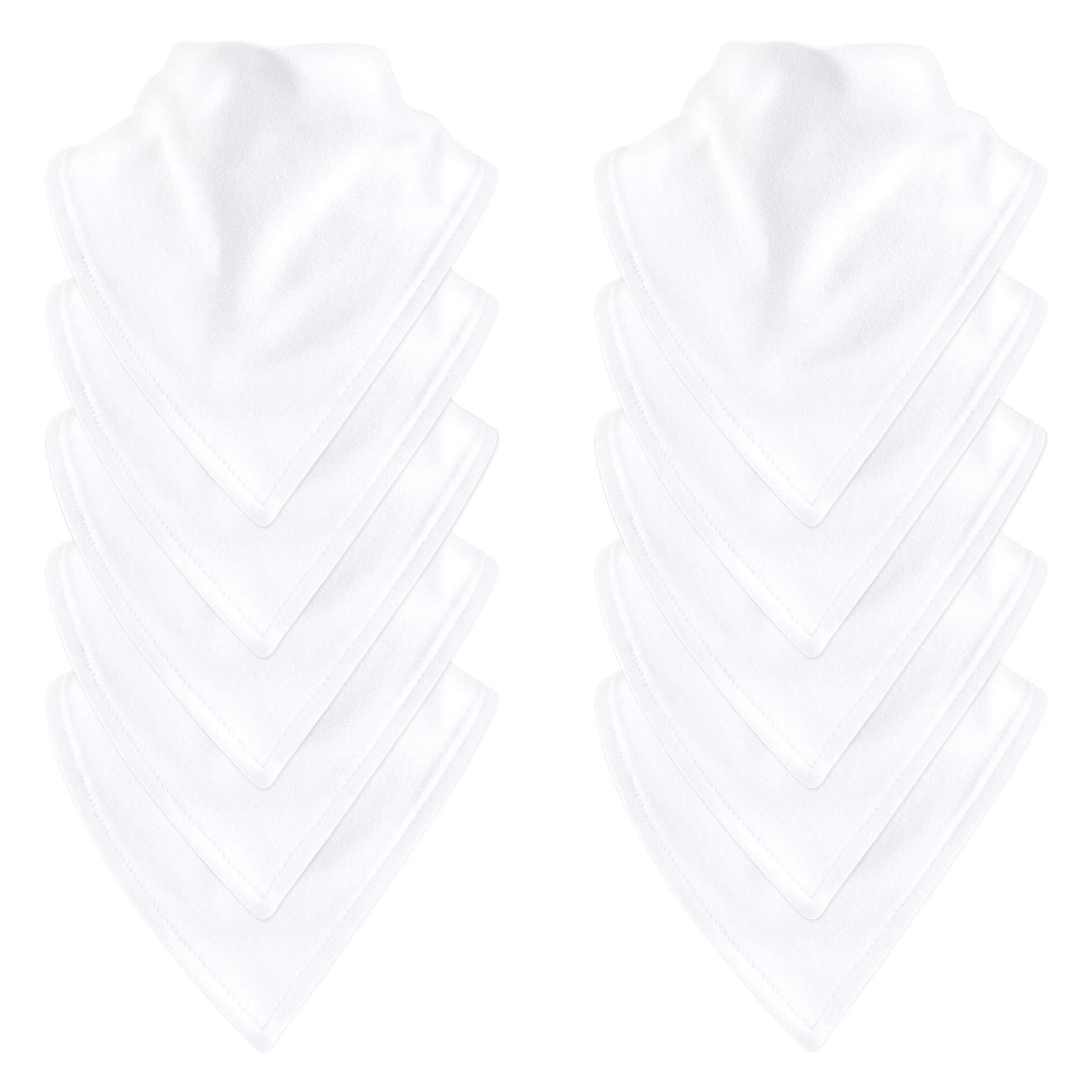 Touched by Nature Unisex Baby Organic Cotton Bandana Bibs, White, One Size