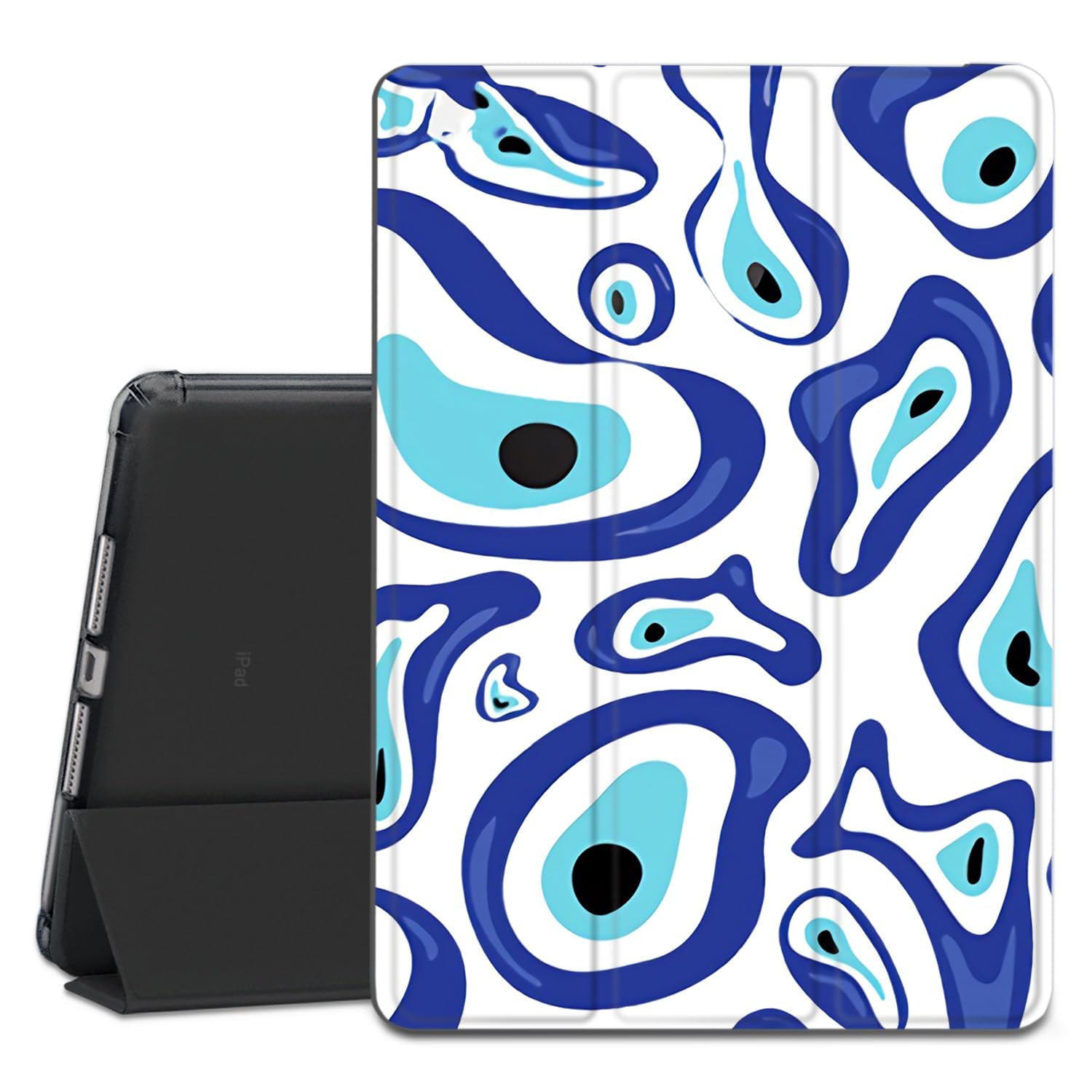 Wihytec Abstract Eyes Pad Case for iPad Pro 11 inch Case 2022 4th/3rd/2nd/1st Generation Pencil Holder Anti-Scratch Shockproof Lightweight Smart Trifold Stand Case for iPad Pro 11" 2018/2020/2021