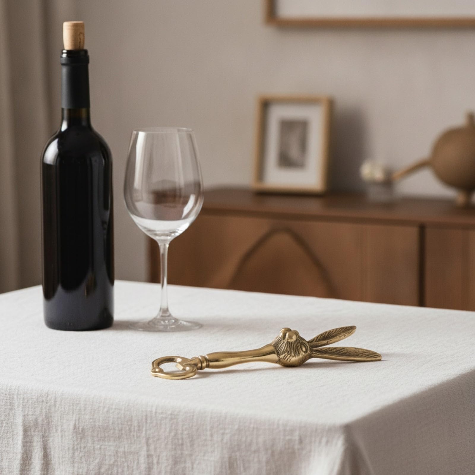 MERIGLARE Abrebotellas Latón Compacto Utensilio | Acabado Metálico, Sacacorchos Latón, Resistente, Abridor Vino, para Bar doméstico, 5x5x18cm