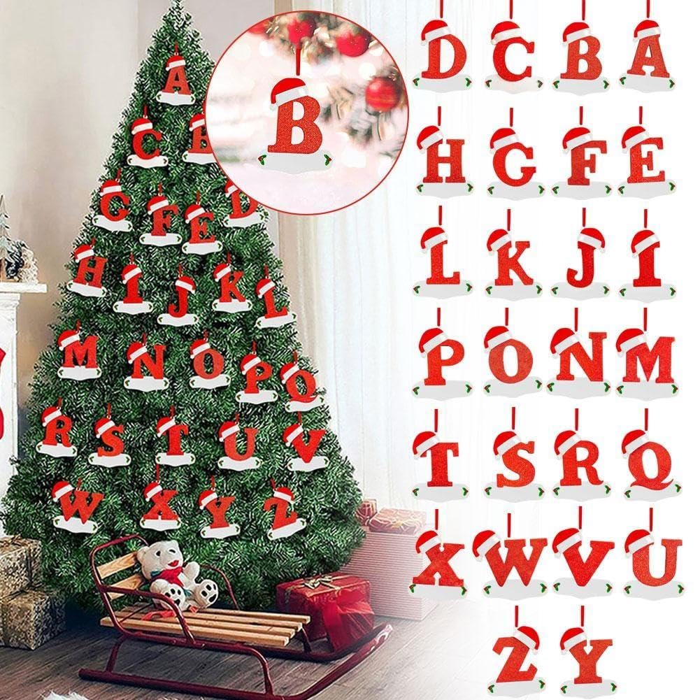 Lot De 26 Lettres Acrylique Pour Sapin De Noël - Décorations Personnalisables, 8 Cm, Alphabet Complet A à Z, Festives Et Colorées