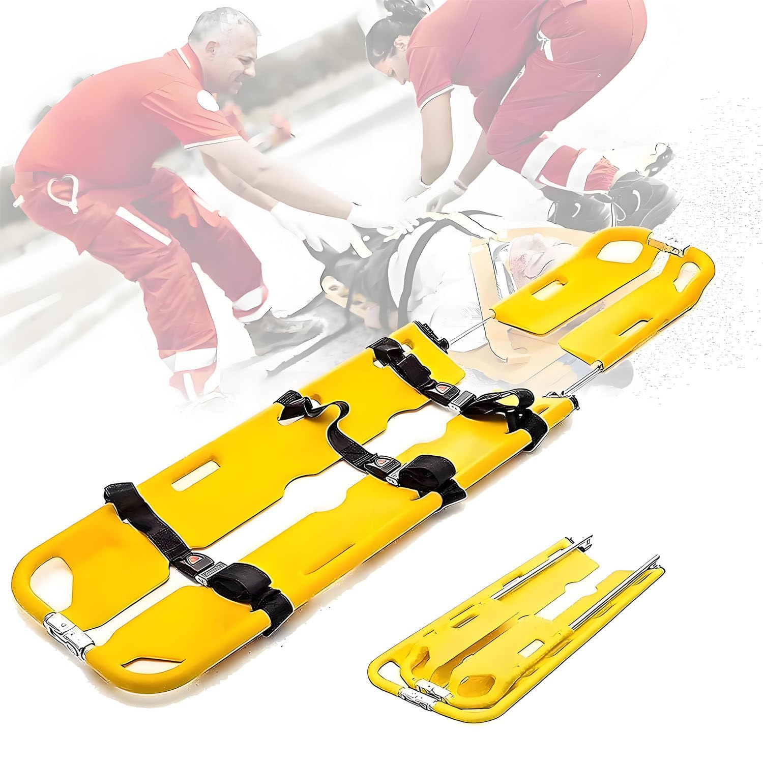 Barella a Cucchiaio per emergenze mediche, barella a Cucchiaio per emergenze, tavola di immobilizzazione Leggera Regolabile per Il Trasporto dei pazienti, Portatile e di Dimensioni da Viaggio