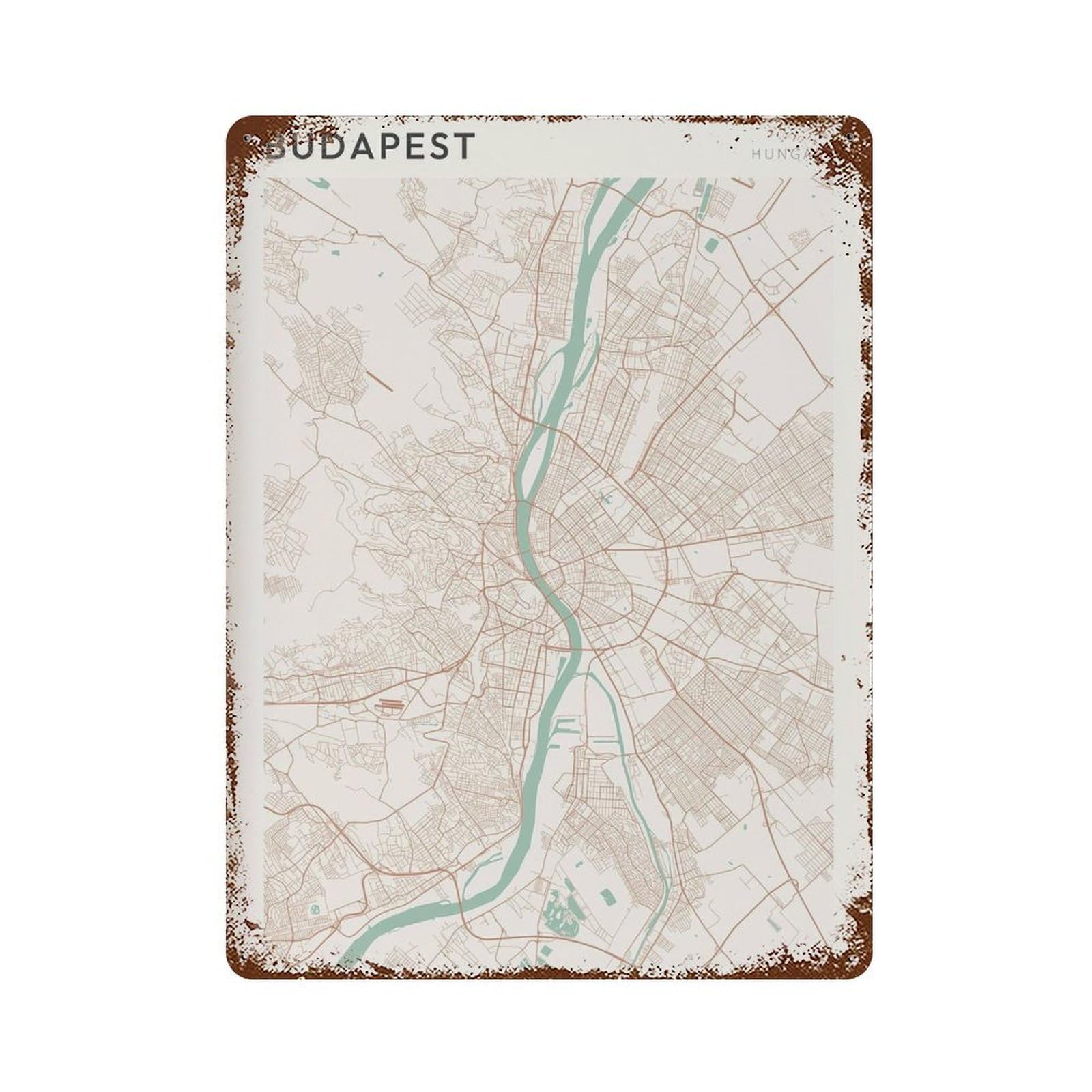 xiaoxiaoshen Budapest Map City Hungary (2) Wall Decor Art Metal Tin Poster Modern Home Decor Art Home Bar Shop Decorations Vintage Sign 40x30cm