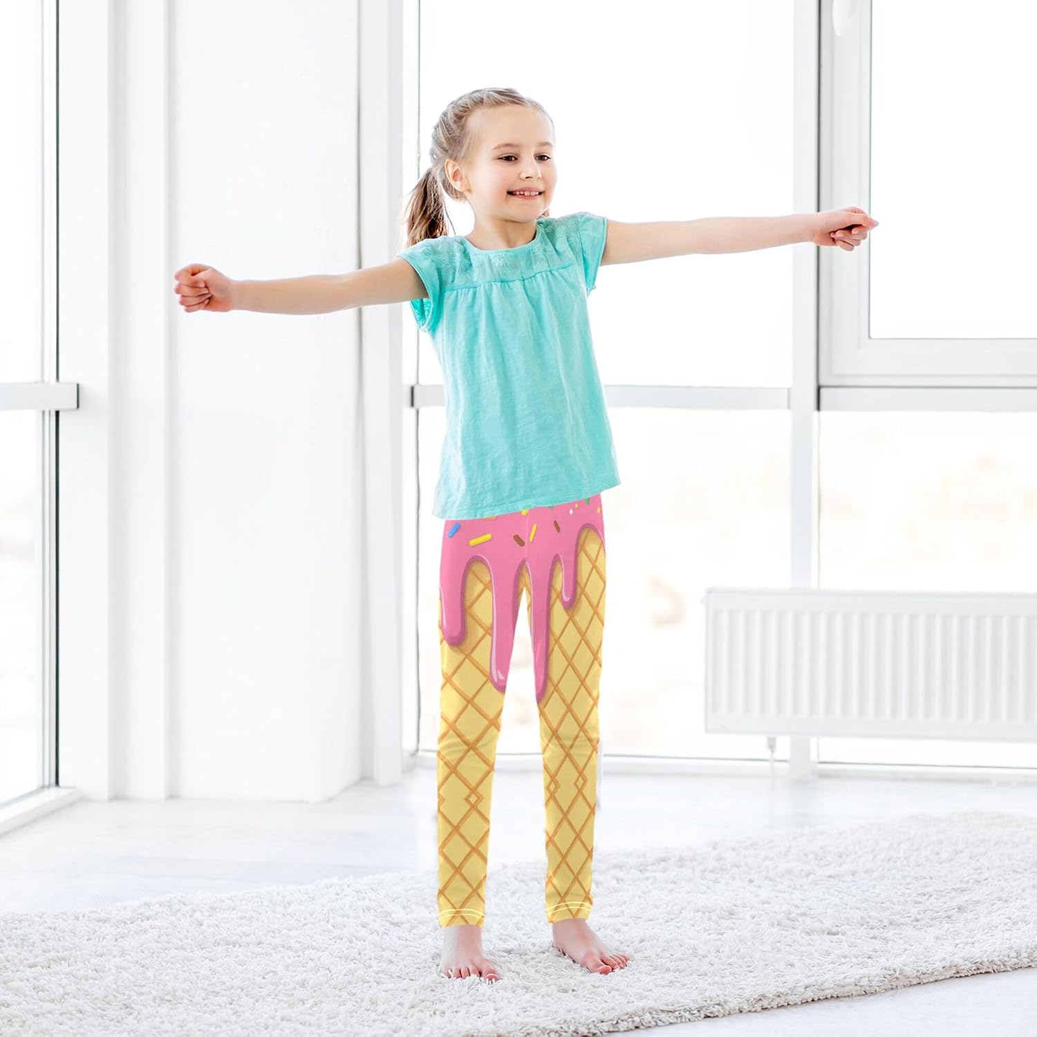Girls Leggings Bow Kids Tights Pants Stretchy Warm Yoga Fall Winter Trousers 4T to 10 Years