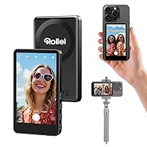 Selfie Monitor, Rollei Easy Creator Schermo Magnetico Telefono per Fotocamera Posteriore Compatibile con Smartphone iPhone Android per TikTok Live Streaming Vlog, Selfie-Monitor-iPhone-Schermo-Screen