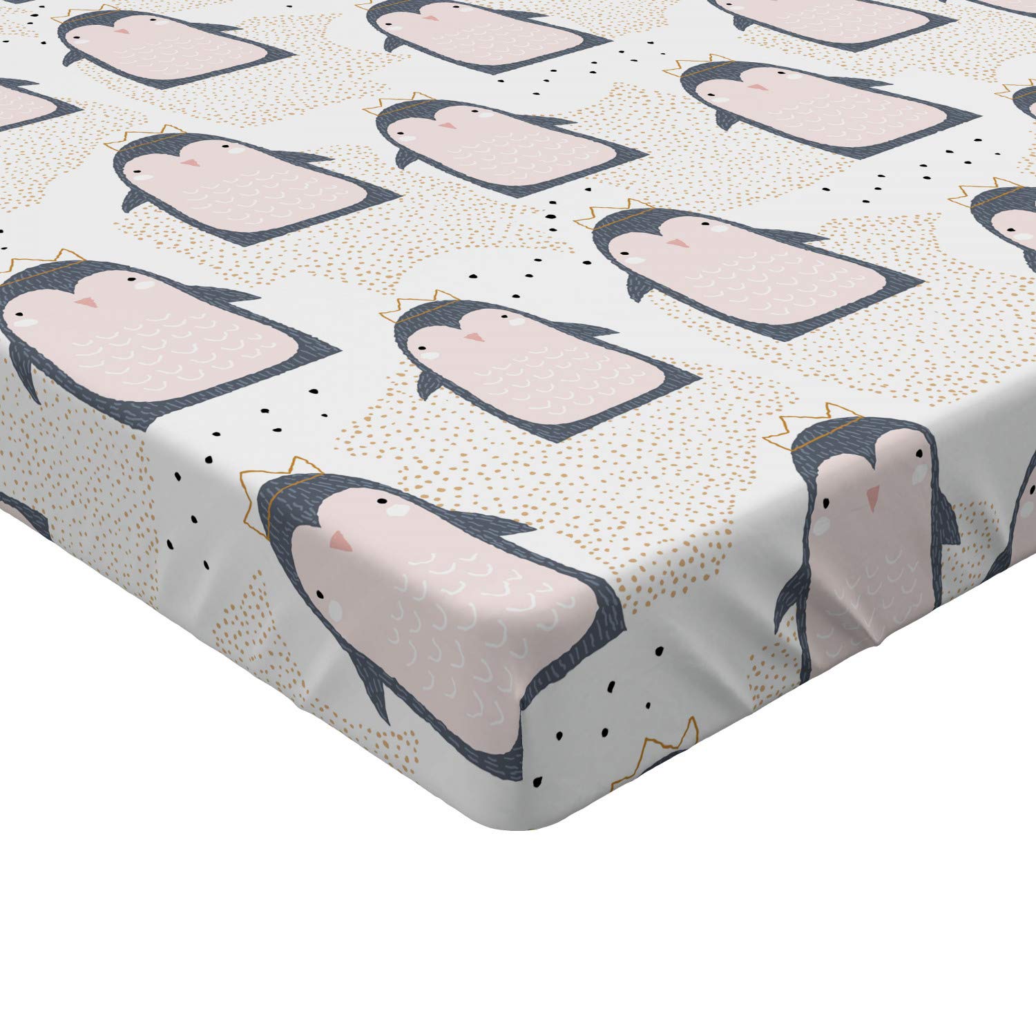 ABAKUHAUS Lenzuolo Con Angoli Pinguino – 90x200 Cm, Microfibra Morbida, Tasca Elastica, Blu Ardesia - 4