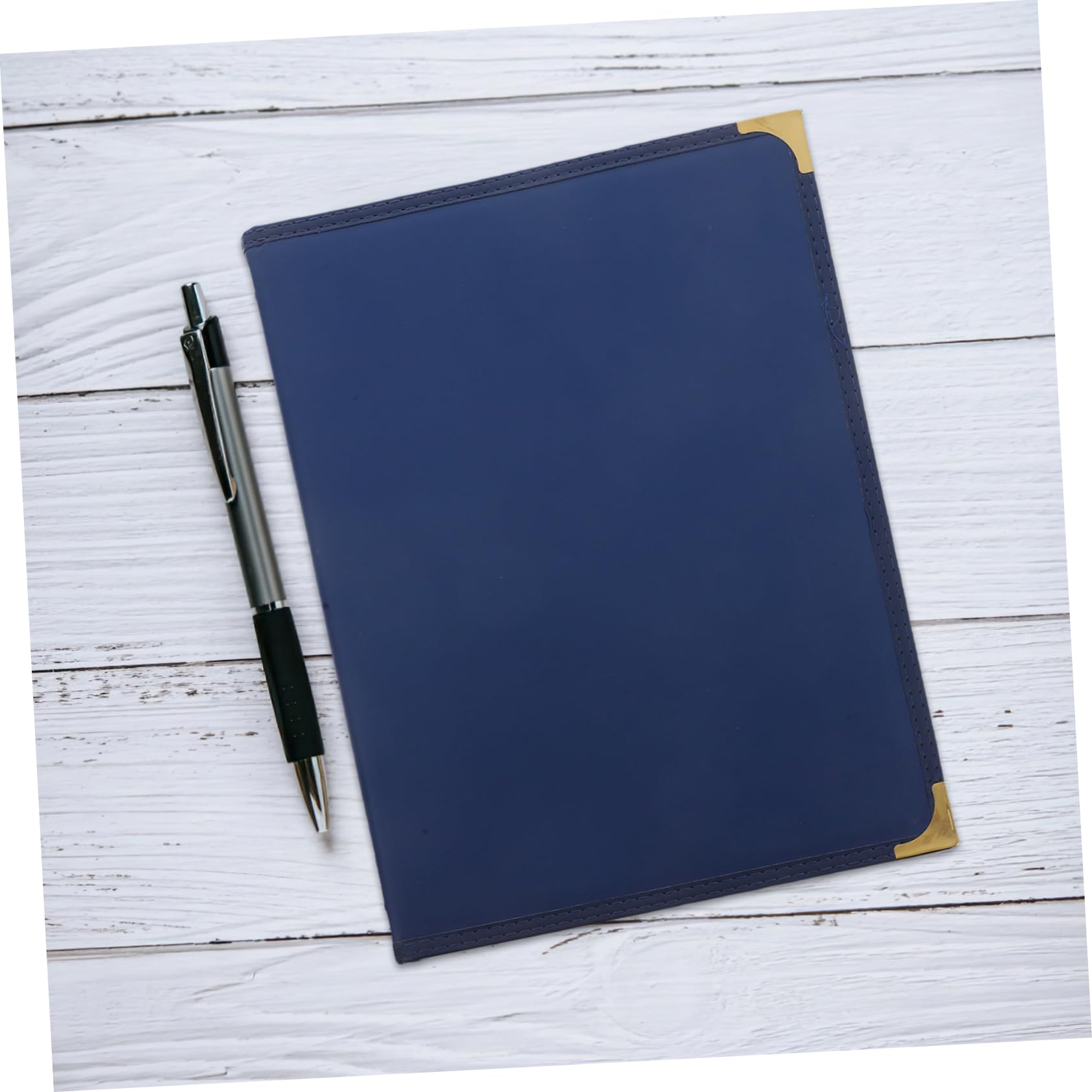Carpeta de Menú de Restaurante Azul de 4 Páginas con Fundas Transparentes | Pu y Pvc, Reutilizable y Fácil de Limpiar, 2 Piezas para Comedores y Locales