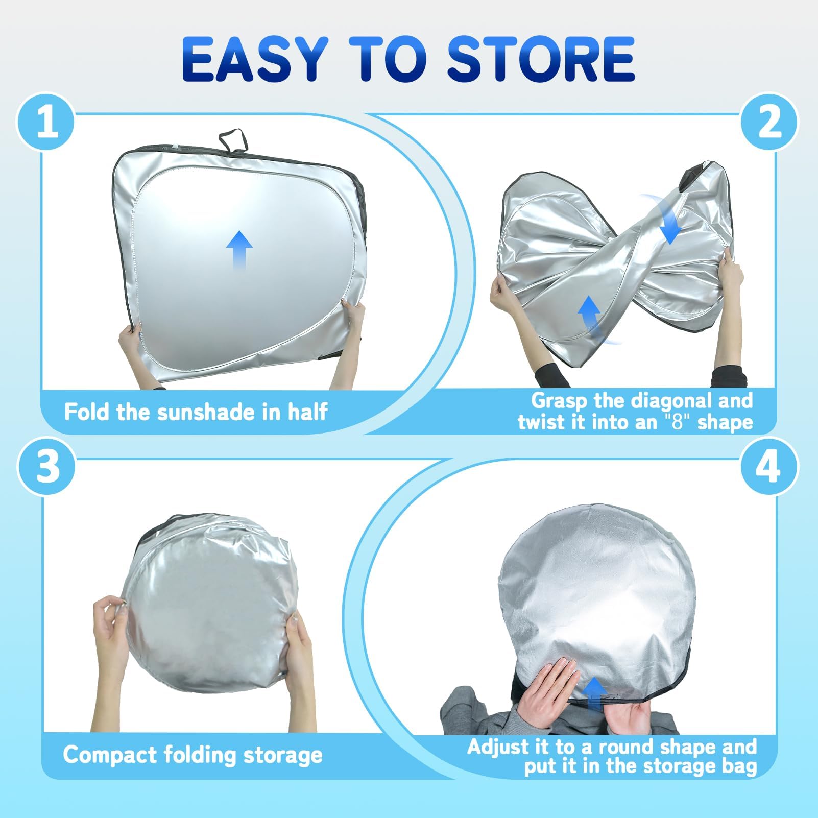 for Focus Windshield Sun Shade Sunshade for Ford Focus 2012-2018 Windshield Cover Fit 2020 2024 Focus S RS, ST, SE, SEL, Titanium, Electric Sedan Hatchback Accessories Sun Visor Protector Block UV Ray