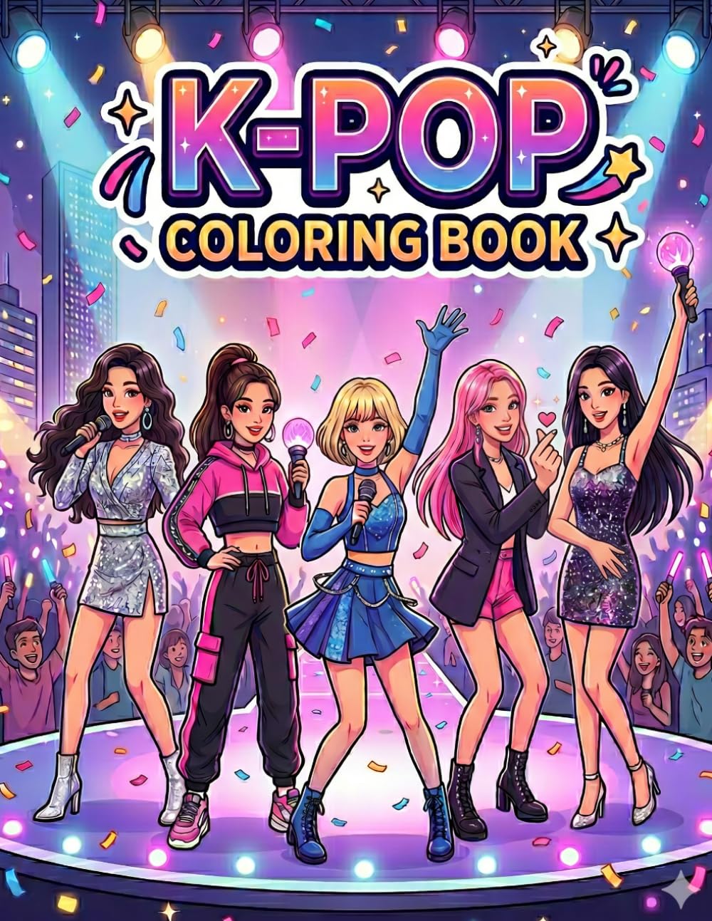k-Pop Coloring Book: Cute & Stylish K-Pop Idol Coloring Pages with Concerts, Fashion, Dance, Music, Cute Fandom Moments & Korean Pop Culture