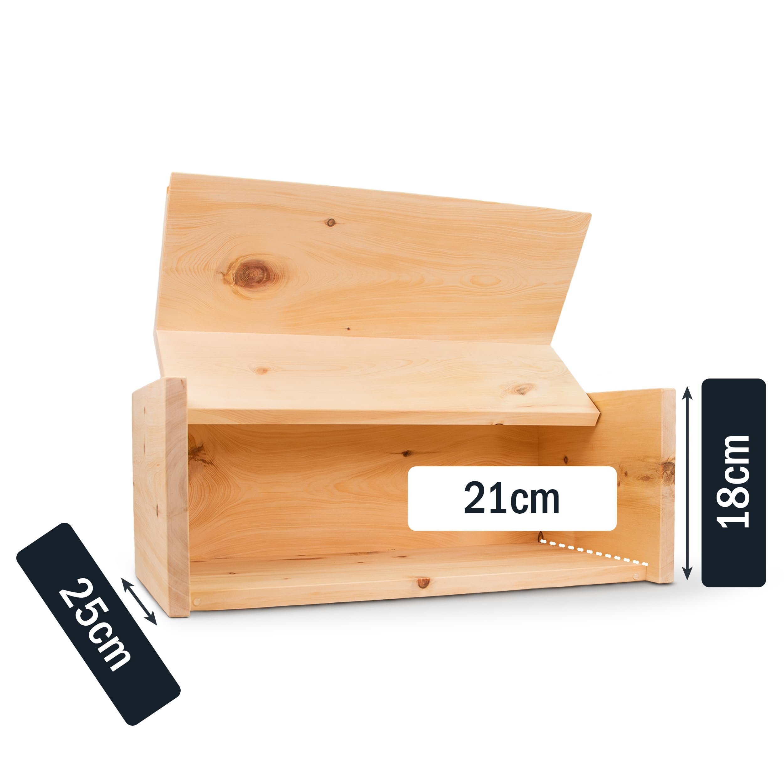 ZirbenBrotkasten - 2-teilig - Brotkasten + Ablagegitter - Maße: 450x250x180mm