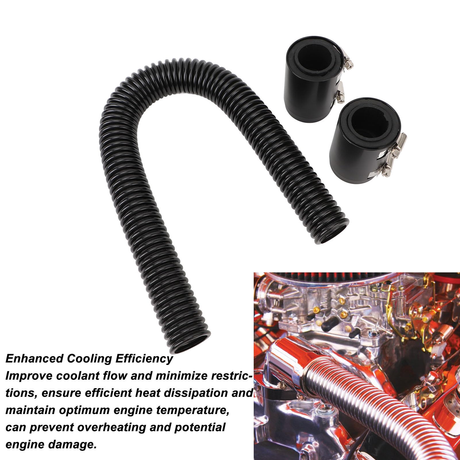 Flexibler Kühlerschlauch 24 Zoll - Universal Edelstahl Kühlwasserschlauch Set