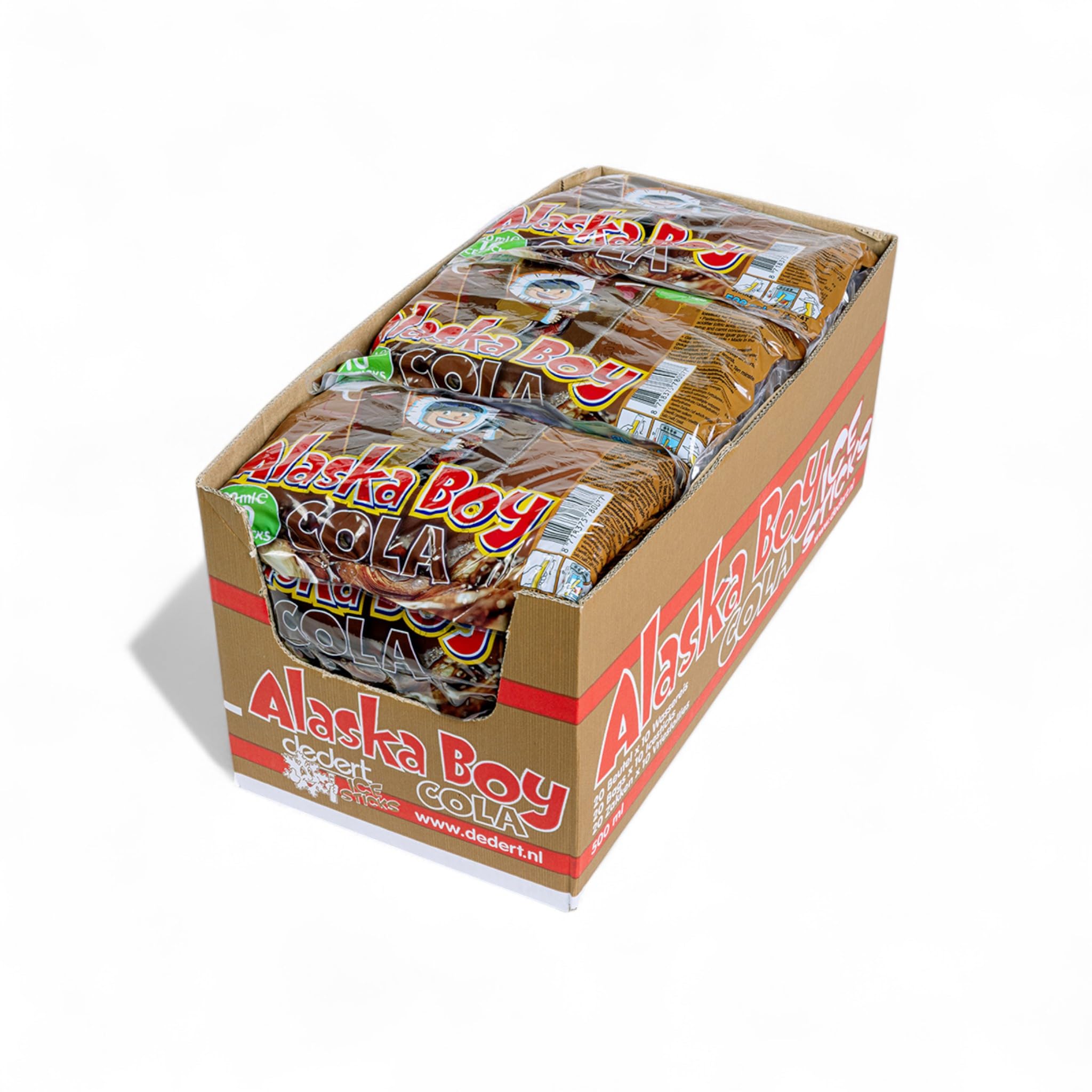 Alaska Boy Cola Wassereis | Stangeneis Vegan 10 x 50ml (20er Karton Pack) | für den Sommer, Eis zum Lutschen & genießen