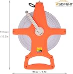Ouvrir la bande de bobine Mesure 330 Pieds, mesure de ruban en fibre de verre, bande de mesure de triage pour le terrain de sport, extérieur, ingénieur, rail, bobine de mesure durable double-câble avec pieds et compteurs (1/2')