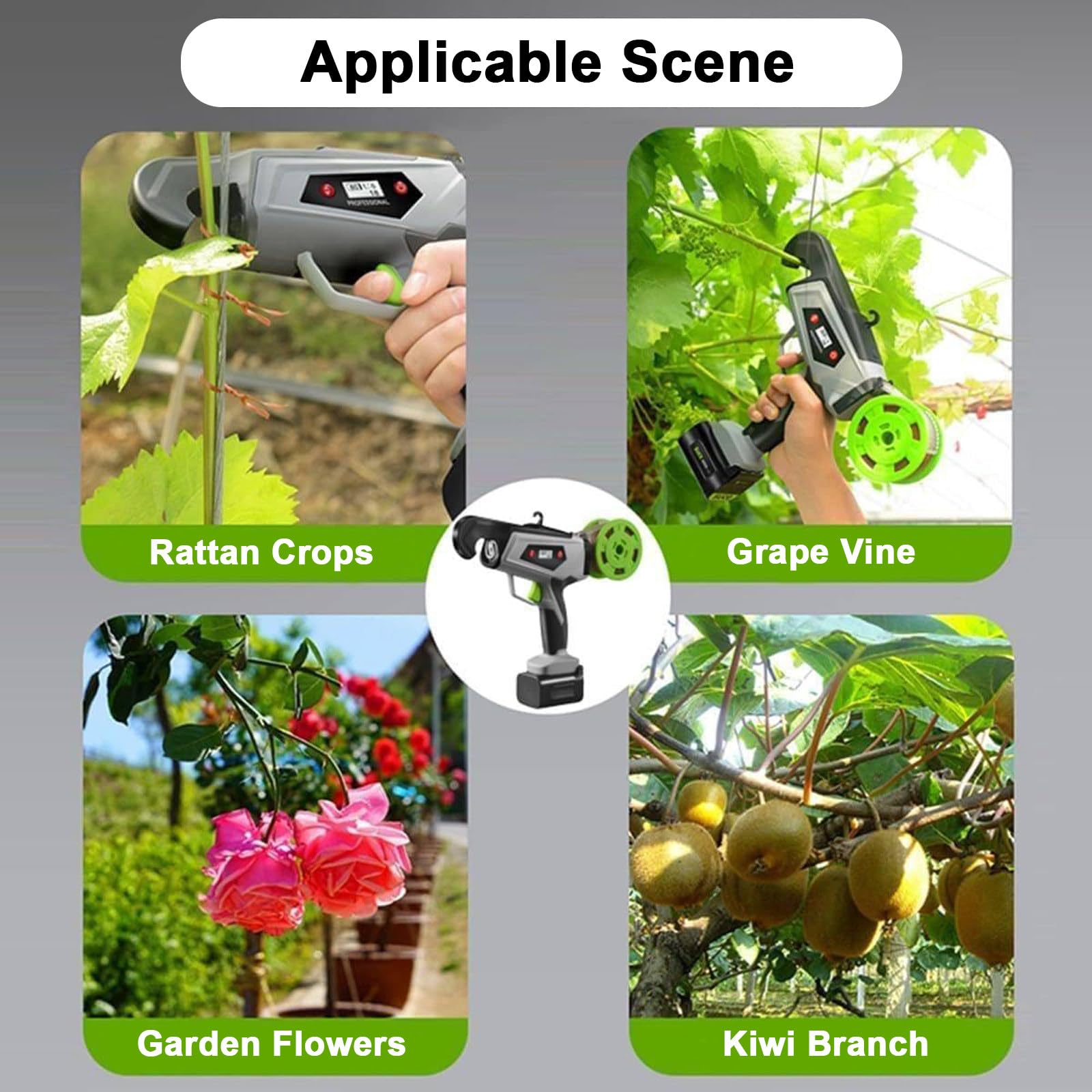 Maquina Atar Tomates Maquina de Entutorar Pantalla LED Batería 16.8V para Cuidado de Plantas de Balcón Machine+20CableTies