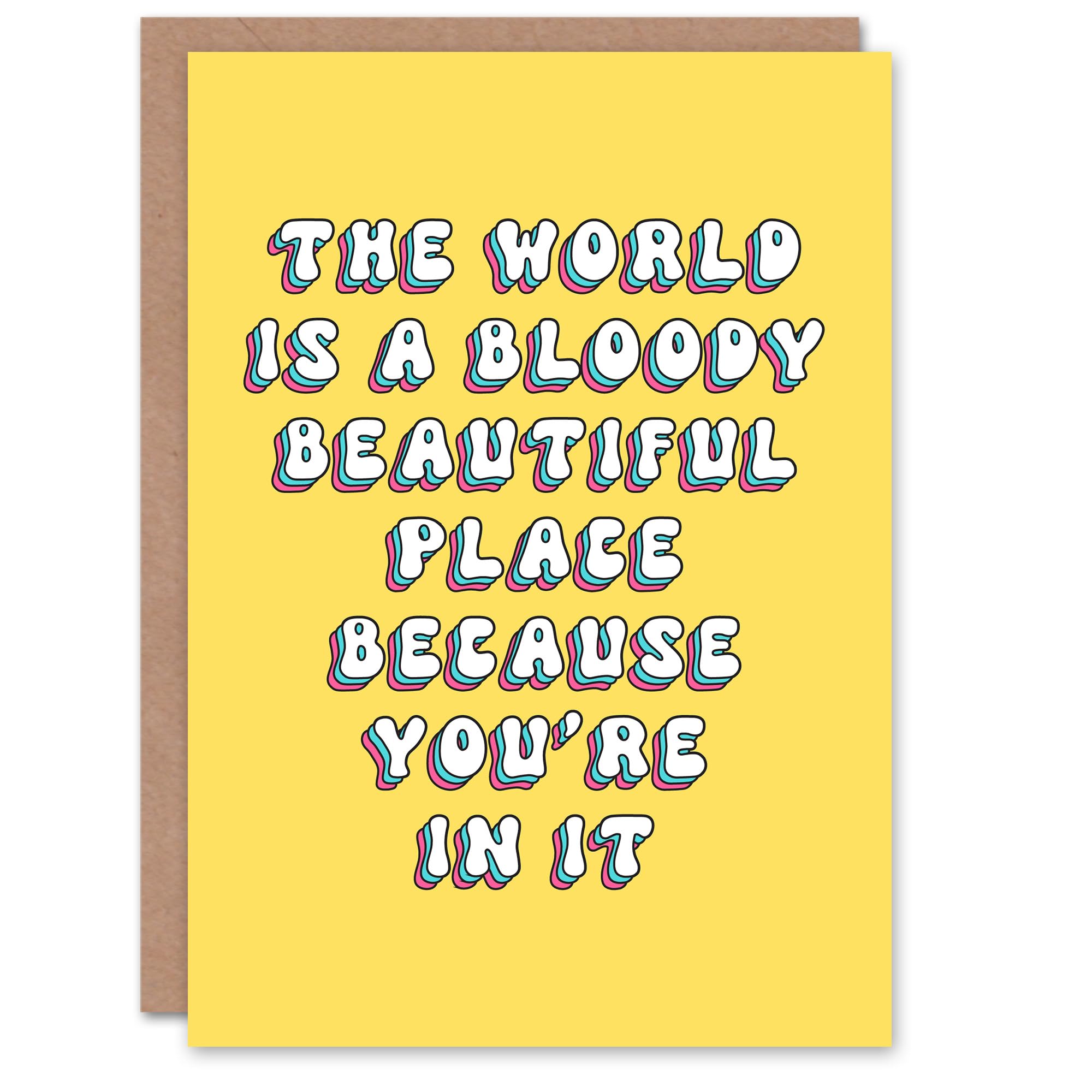 Artery8 Birthday Card Beautiful World Because You Are In It Sincere For Her Gran Sister Niece Daughter Wife Woman Greeting Card