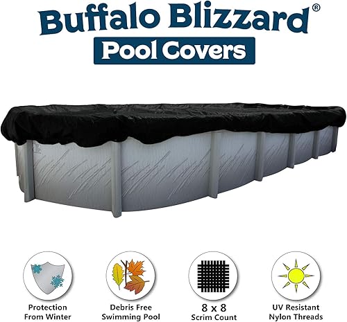 Miniatura 2 de Buffalo Blizzard - Funda reversible de invierno para piscinas ovaladas sobre el suelo