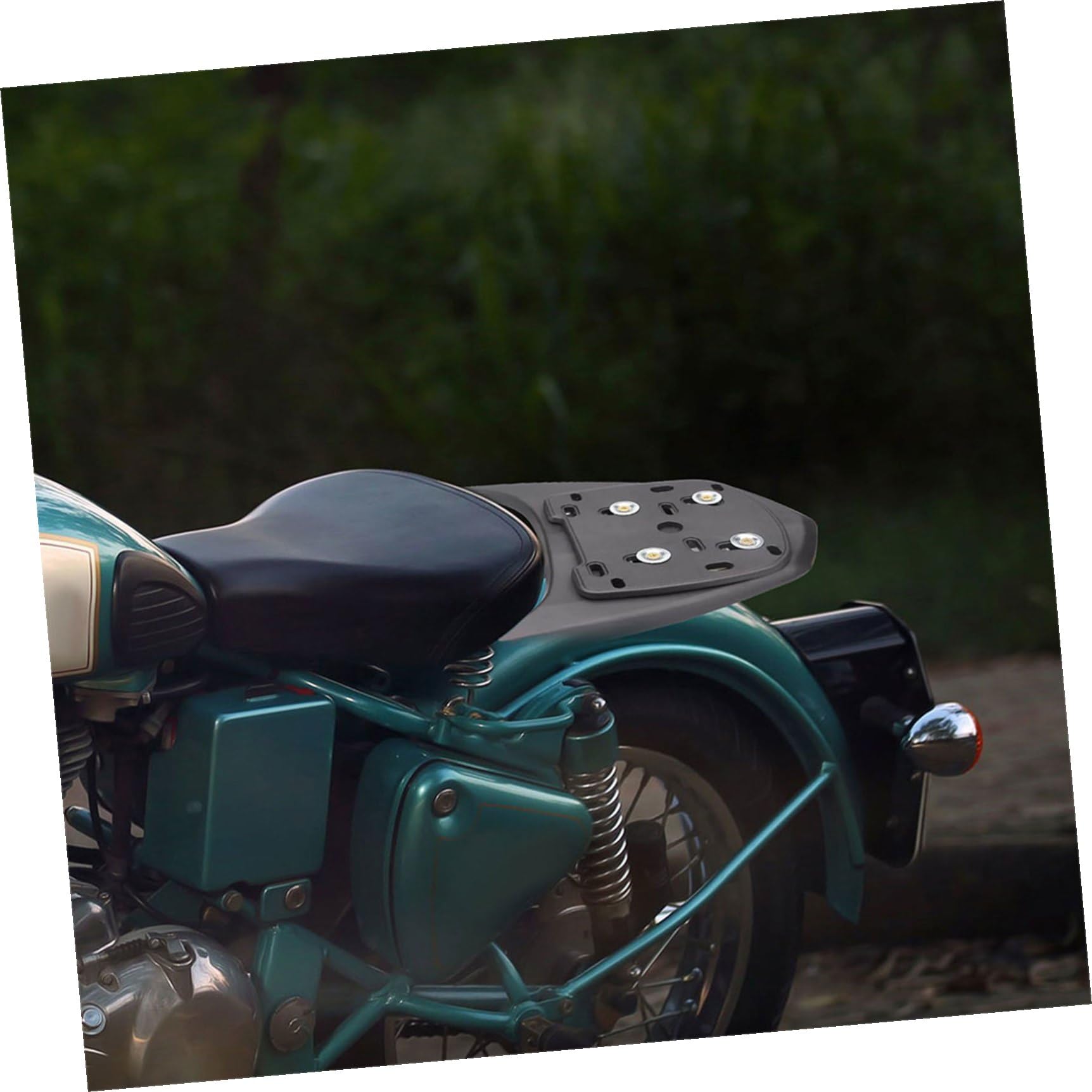 SHINEOFI Porte-Bagages ArrièRe pour Moto avec Plaque Base ÉPaisse en MéTal Support Fixation Solide avec Vis Conception Anti-Vibrations pour Coffre Rangement Moteur De Scooter ÉLectrique