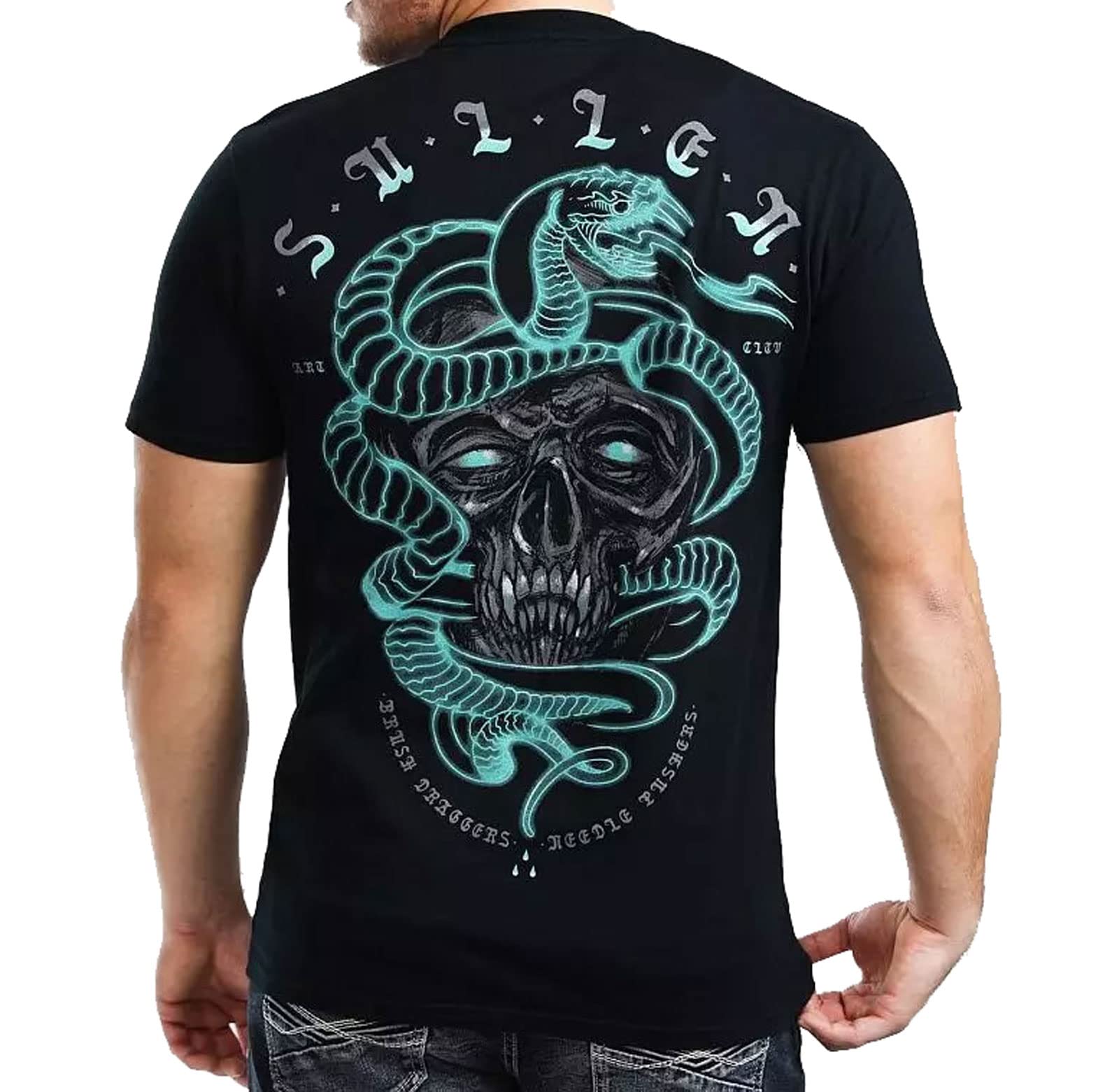Sullen Men's Sulleween Series Neon Snake Premium Short Sleeve T Shirt
