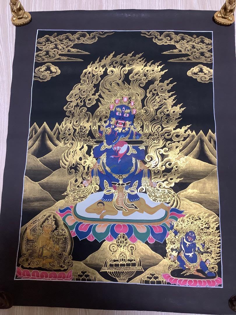 Amazon.co.jp: チベット密教 1点物 》 大黒天 曼荼羅 手描き 仏教 密教