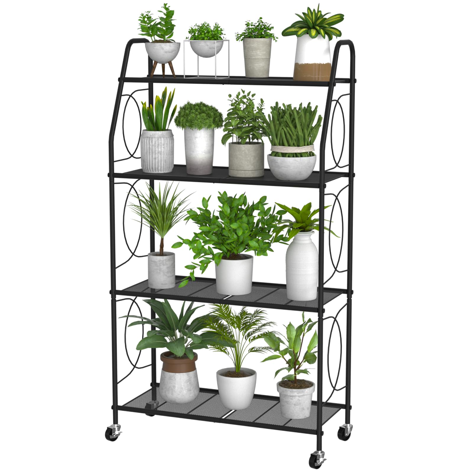 Amazon.com : VyGrow 4 Tier Plant Stand with Wheels, Plant Shelf
