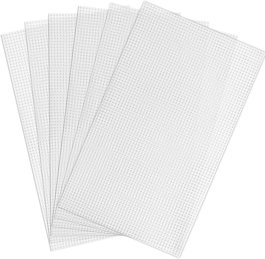 6 Pieces Plastic Mesh Canvas Sheets, Clear Plastic Canvas Sheets, 8x13 in Eye Mesh for Embroidery Projects DIY Crochet Crafts
