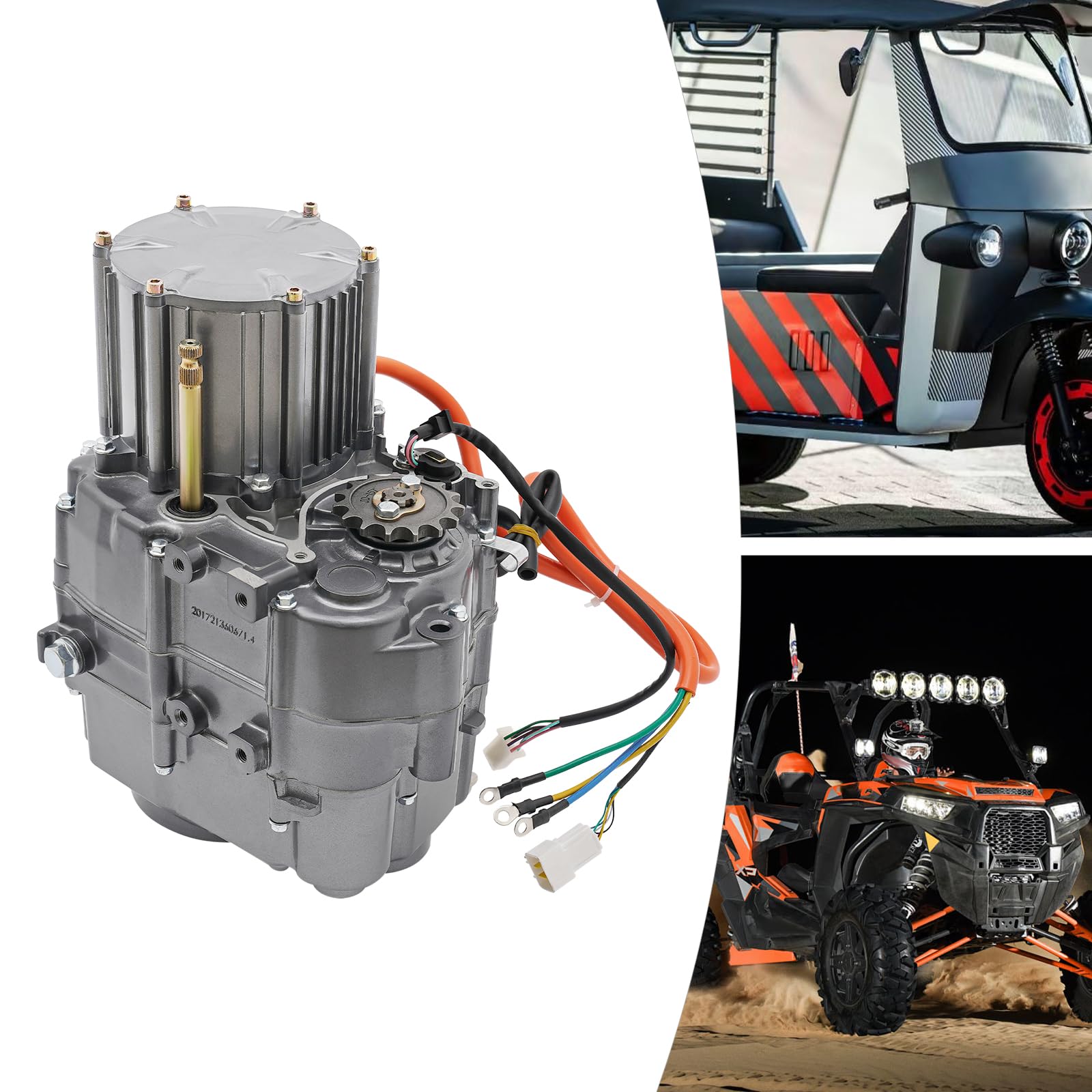 Kit de motor ATV sin escobillas, motor de 1000 W, embrague automático de 4 velocidades, apto para 60 V, ahorro de energía, bordes lisos, cubierta protectora, para ATV motocicleta eléctrica y Gokart