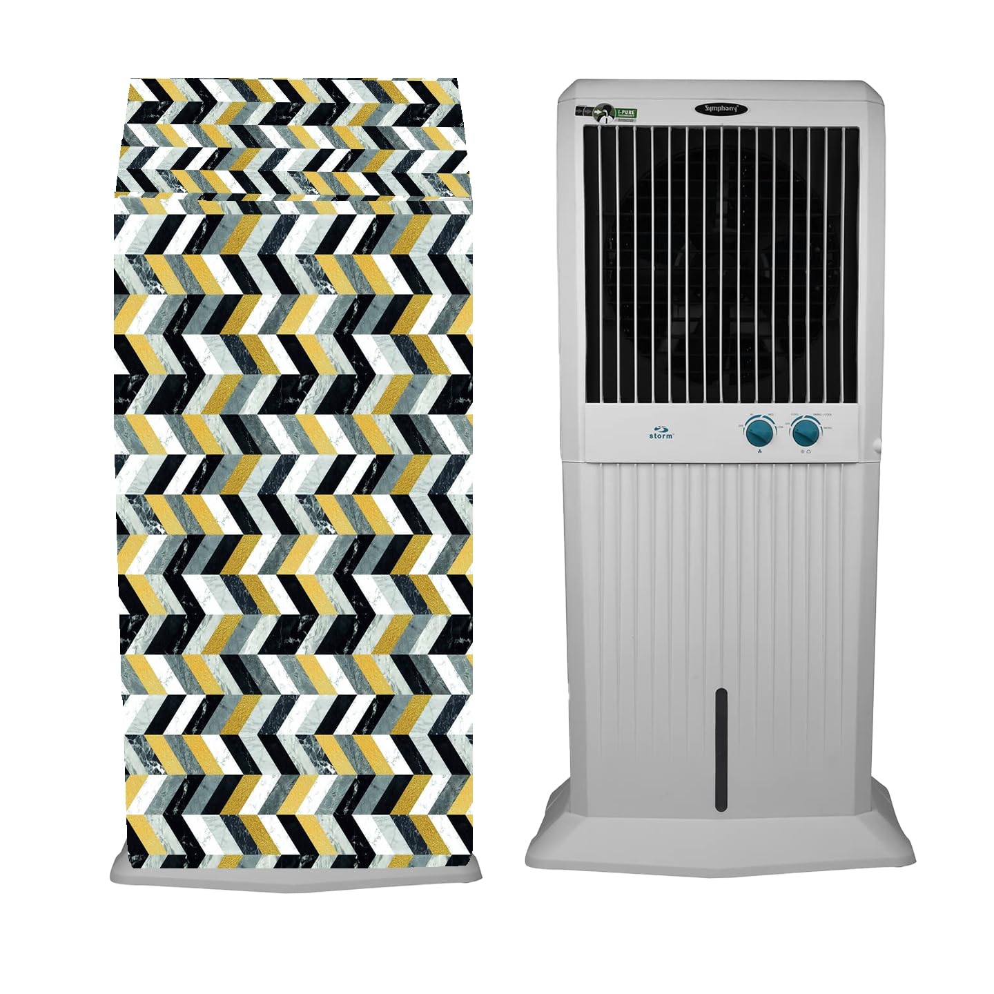 Beautiful Printed Air Cooler Cover Compatible for Symphony Storm 100 i Diet Tower Air Cooler (Zig Zag Print)-picture-20