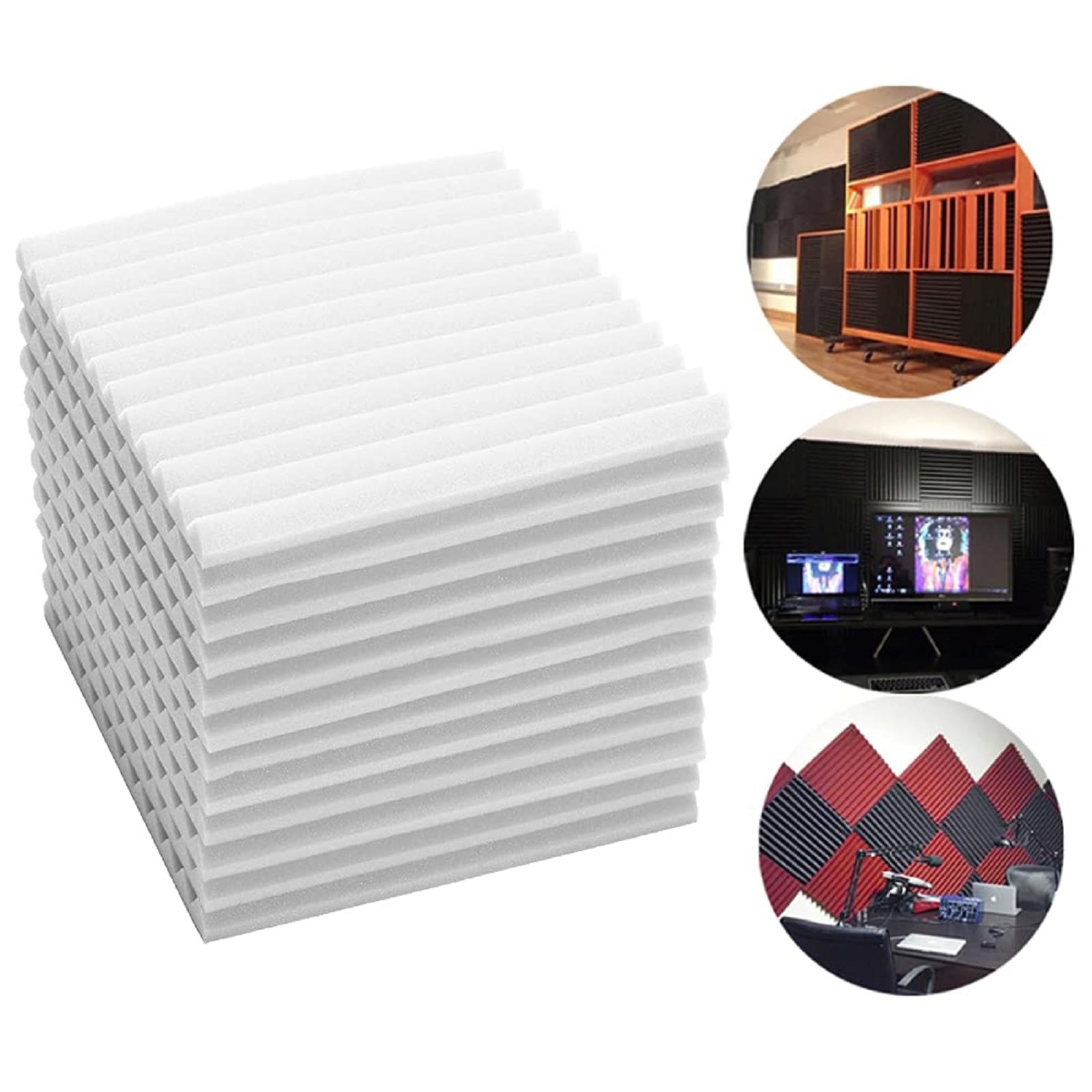 36 piezas de paneles de insonorización paneles de espuma acústica - 12 X 12 X 1 pulgadas, paneles de espuma para estudio KTV para tratamiento de insonorización de sonido, almohadillas de pintura