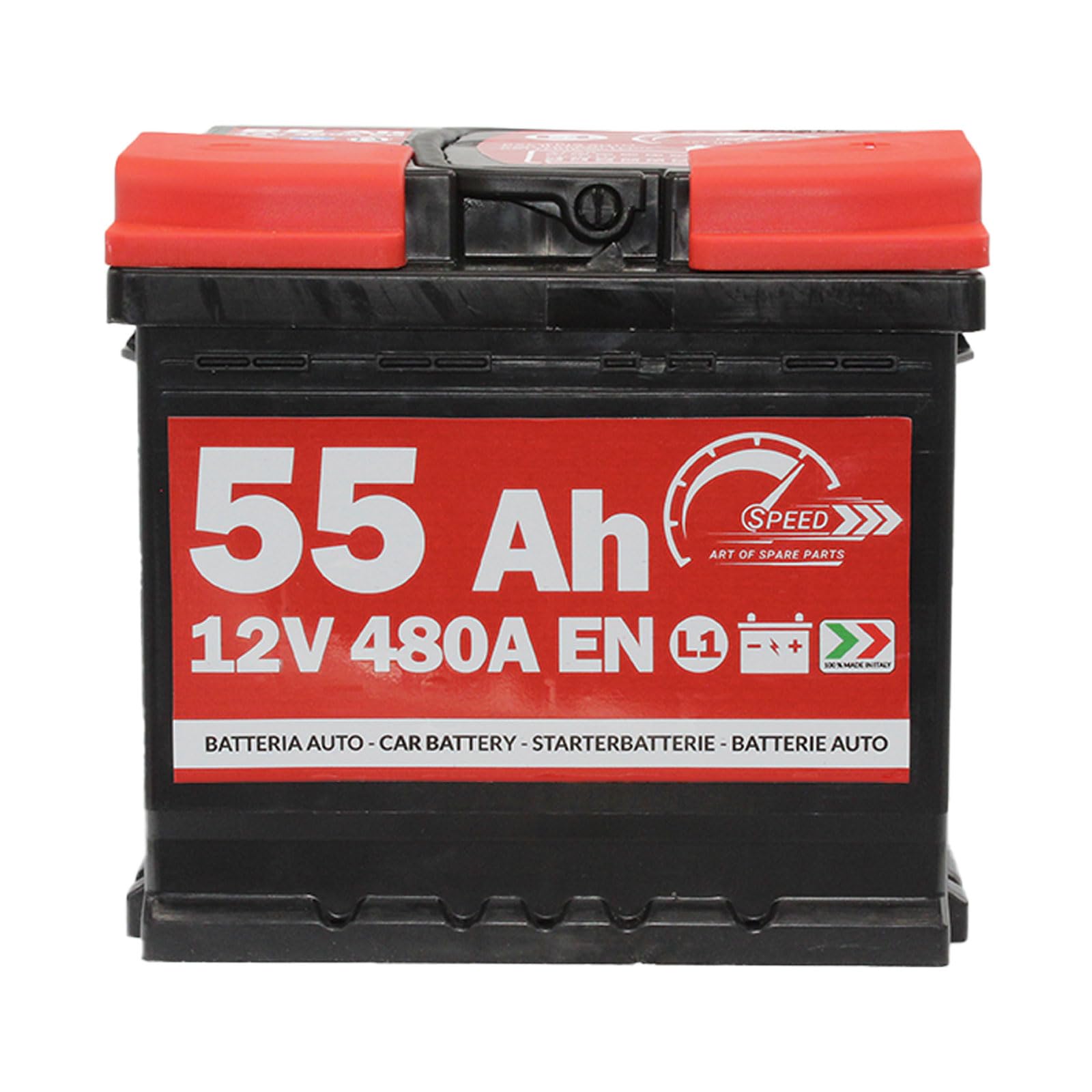 SMC 7903430 L155 Speed - Batterie de voiture d’origine, 12 V 55 Ah 480 A, avec pôle positif à droite