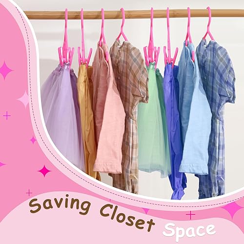 Miniatura 6 de Hsei 120 perchas para bebés para niños con clips, incluyendo pequeños ganchos de plástico para bebés y clips ajustables para armario de niños