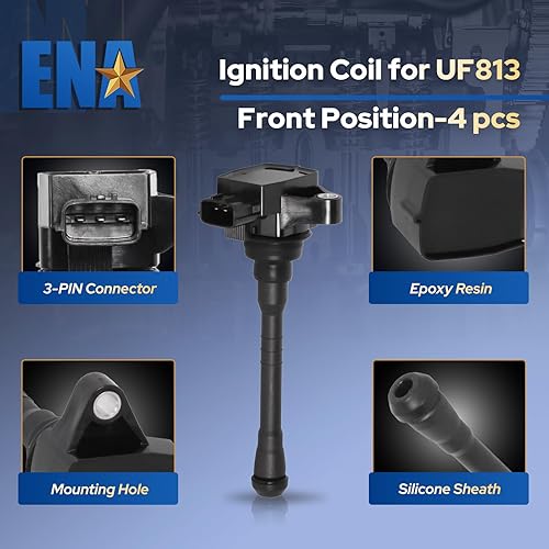 Miniatura 5 de ENA Juego de 8 bobinas de encendido delanteras y traseras con 8 bujías de iridio compatibles con Nissan 2018 2019 2020 NV2500 2018 2019 NV3500 2017