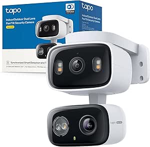 Tapo C246D Outdoor Dual Lens WiFi Camera (3MP+3MP), Pan/Tilt, Color Night Vision, People/Pets/Pets/Vehicles/Children, Smart Tracking, IP65, 2 Views in 1 Screen asin的图片