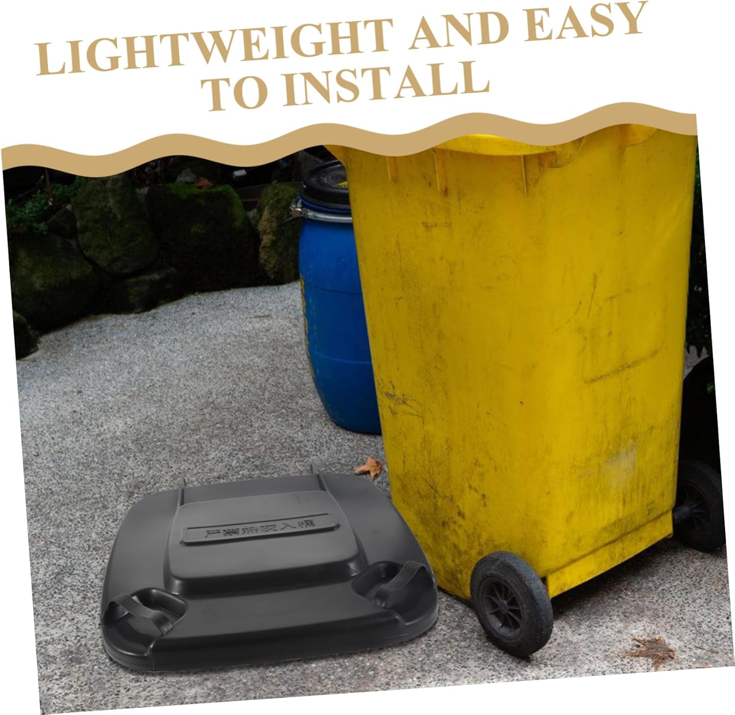 Cabilock Plastic Garbage Can Lid Replacement Cover for Outdoor Kitchen Use Ergonomic Design for to Prevent Smells